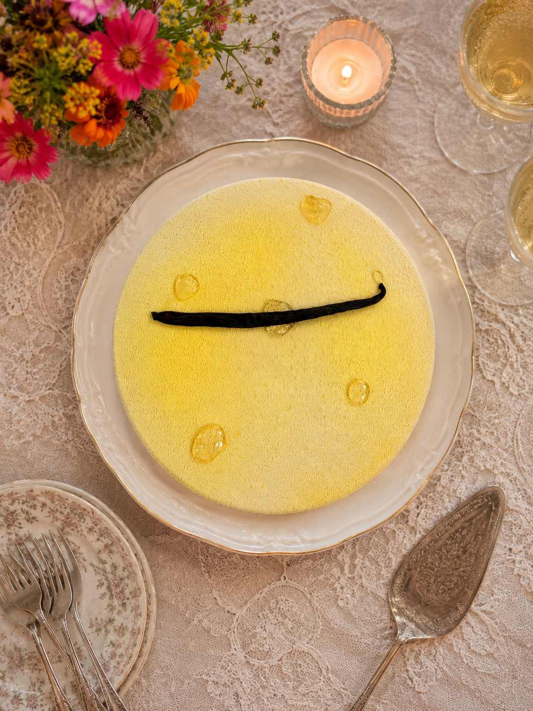 Entremets mangue passion vanille