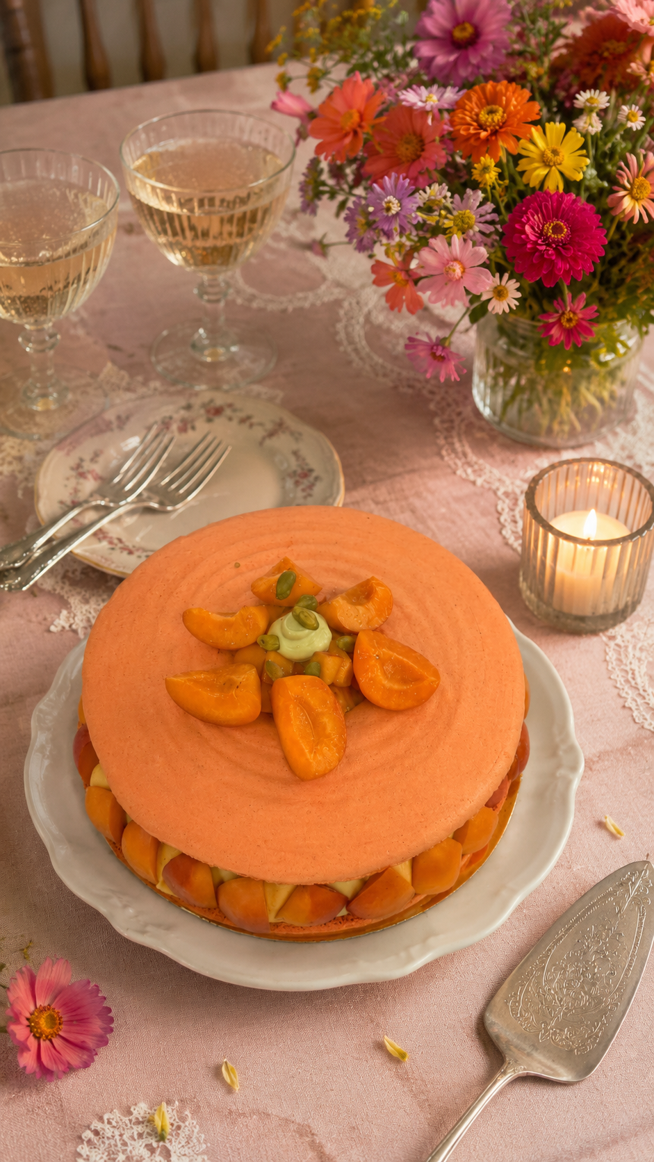 Grand macaron abricot pistache