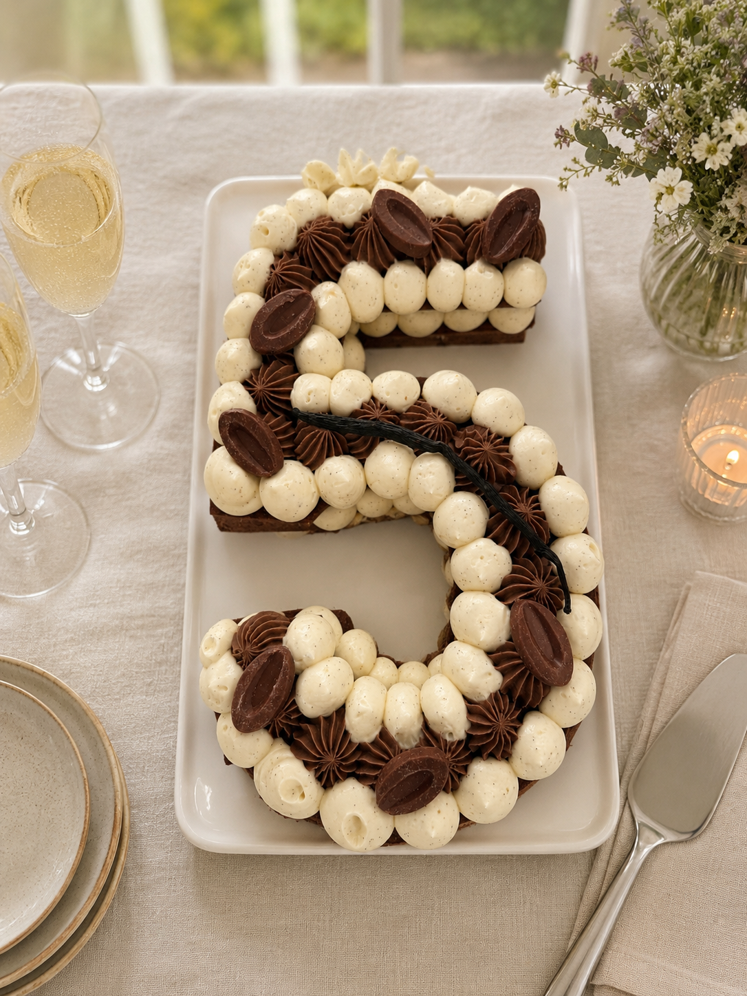 Number cake vanille chocolat au lait