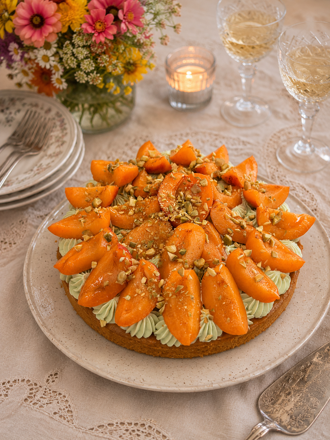 Tarte abricot pistache faite maison