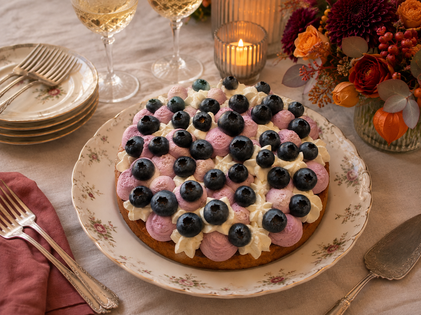 Tarte cassis myrtilles faite maison