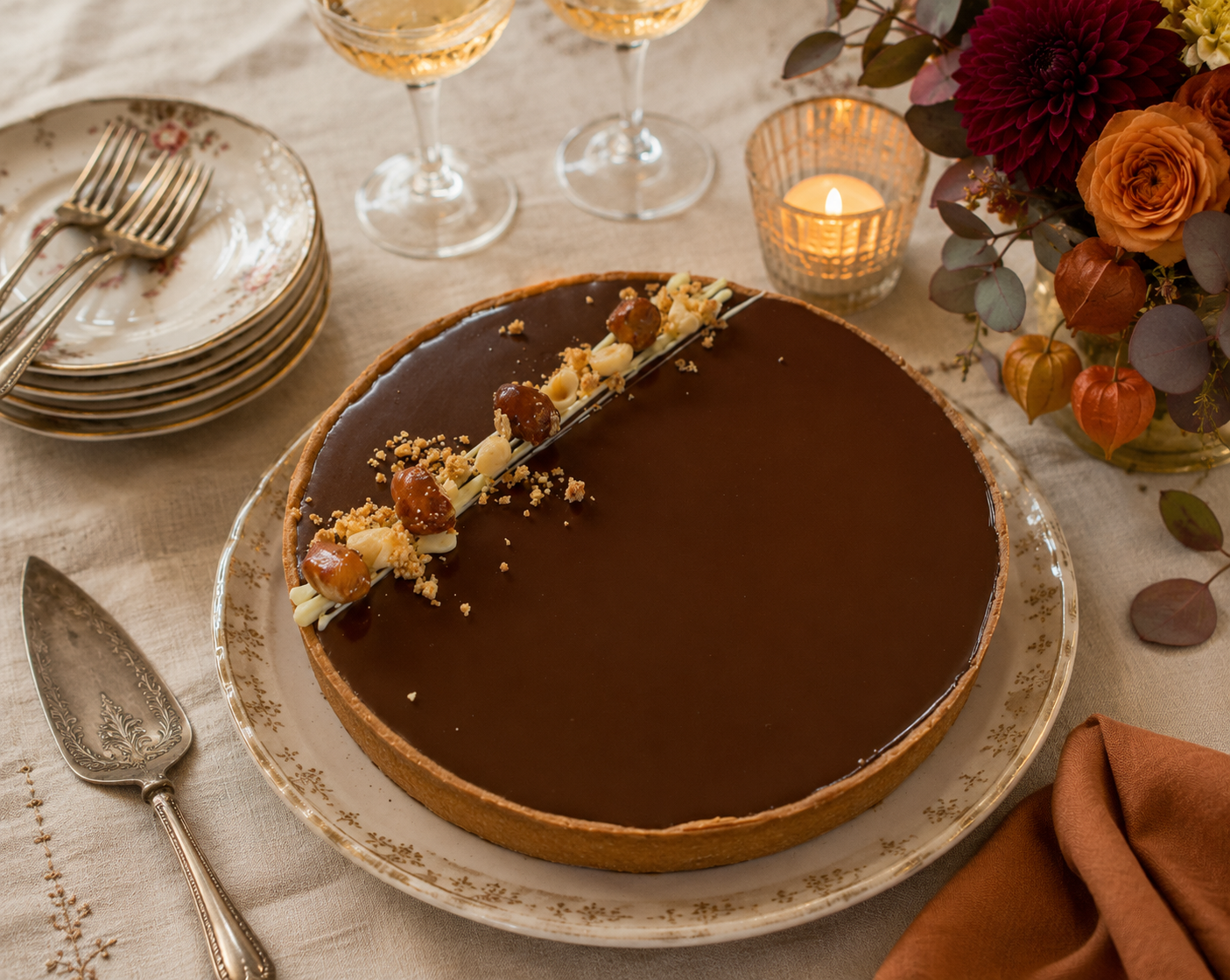 Tarte chocolat noisettes faite maison
