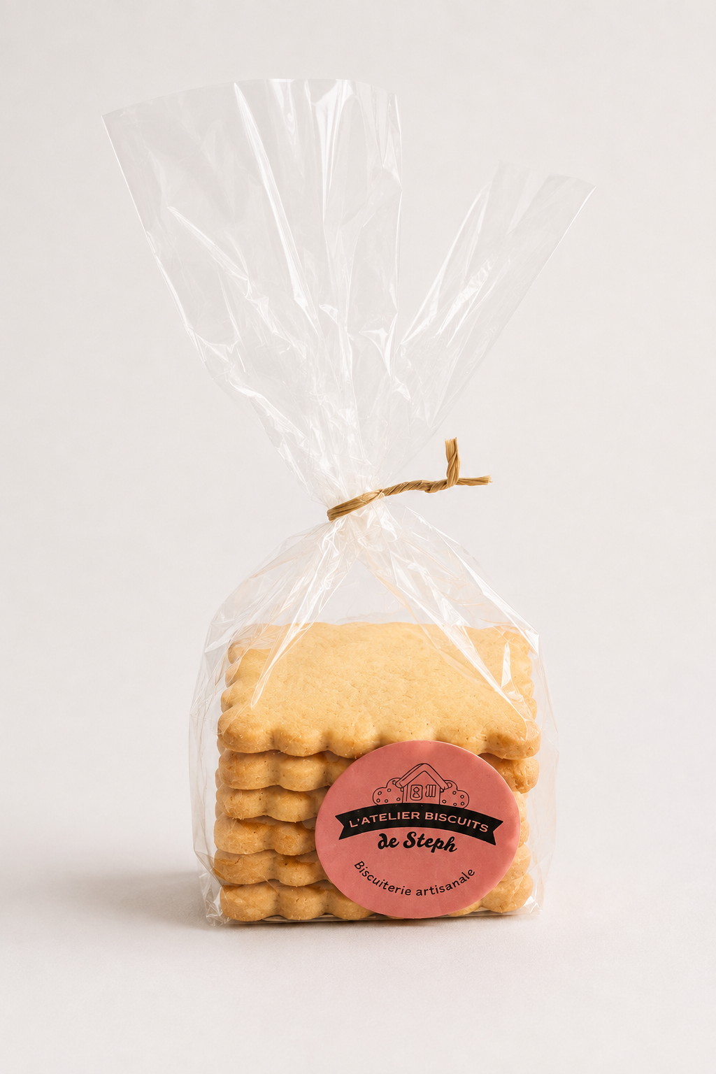 Sachet de six sablés vanille en forme de petit beurre