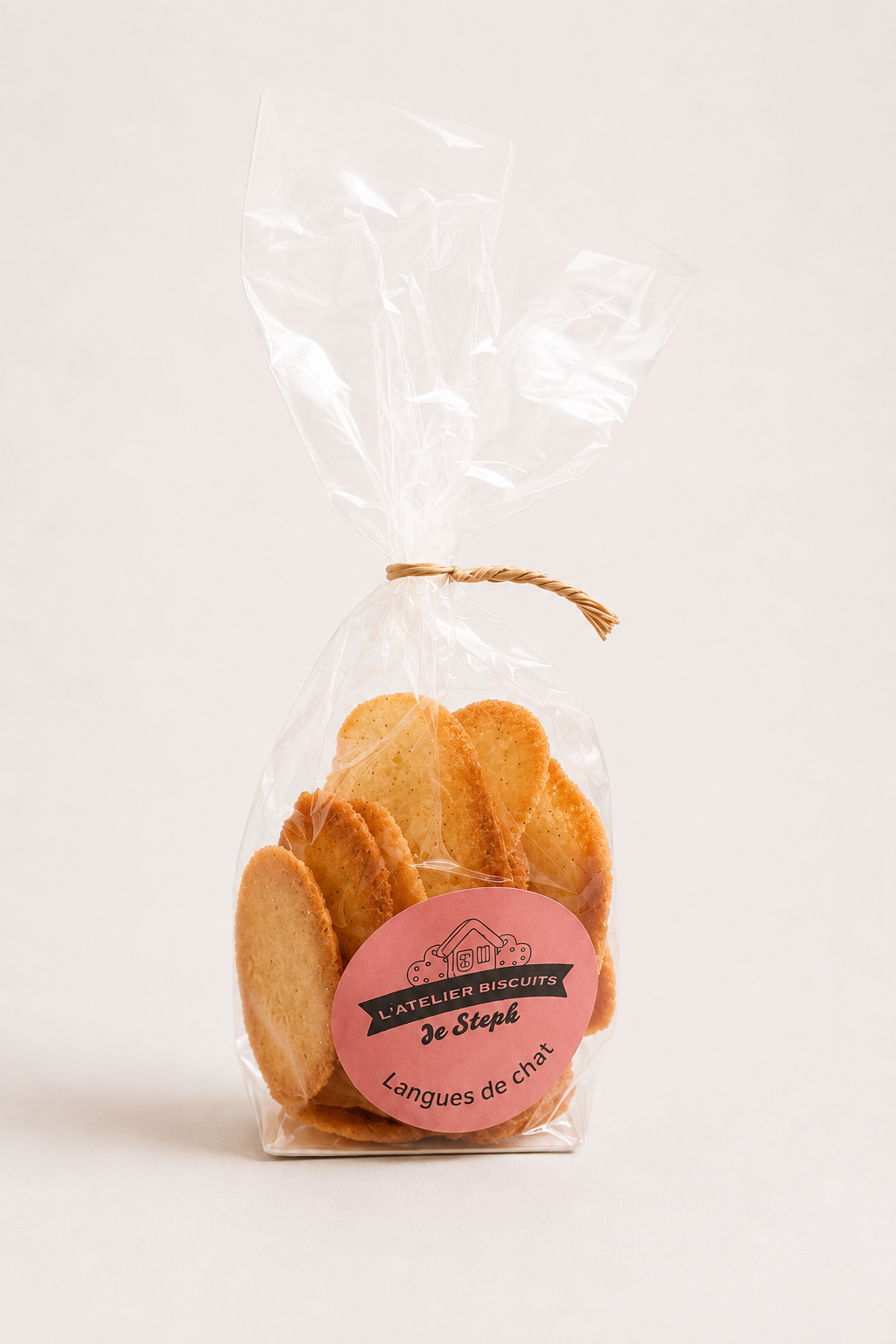 Sachet de langues de chat croustillantes faites main