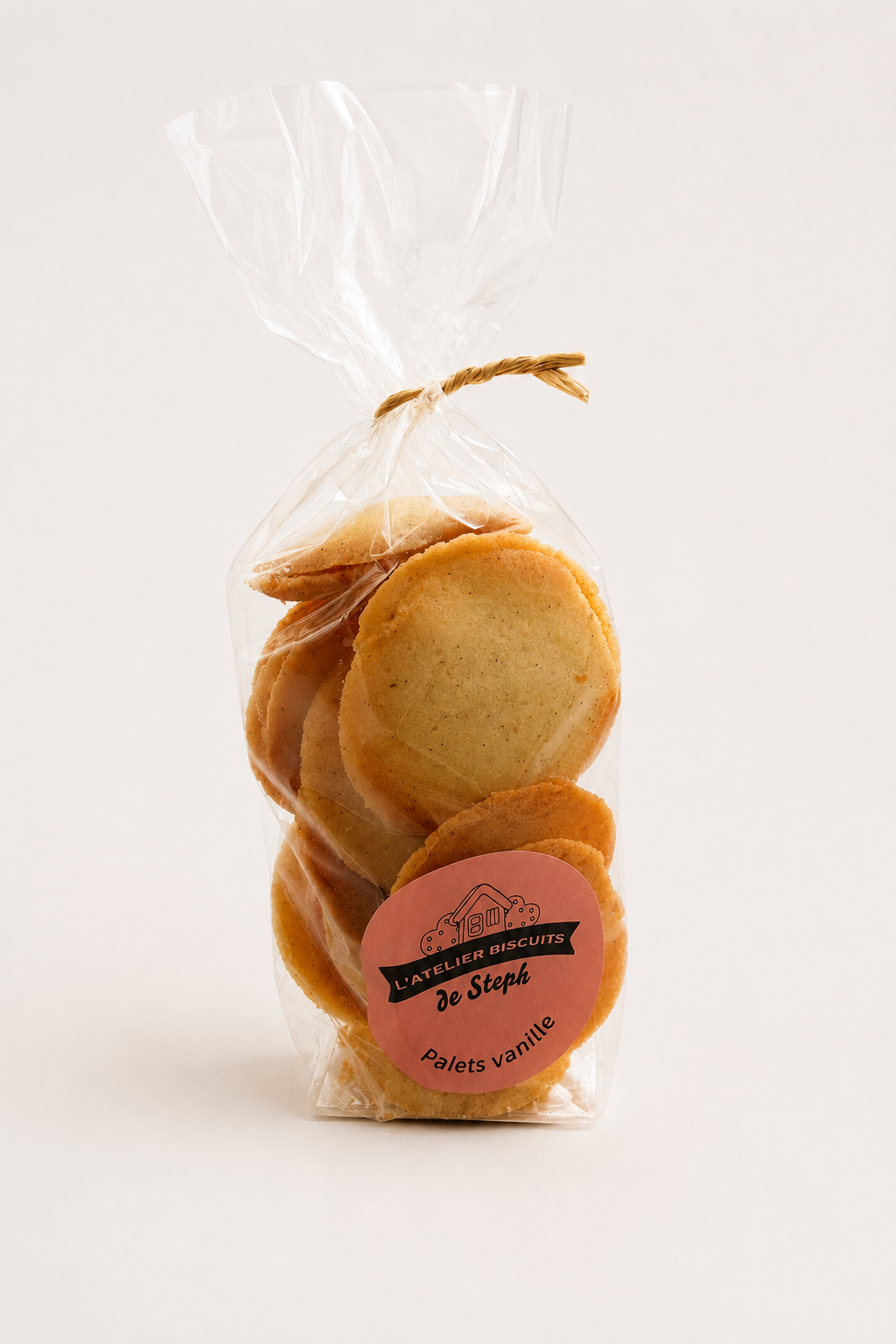 Sachet de palets vanille faits main, biscuiterie artisanale Antony