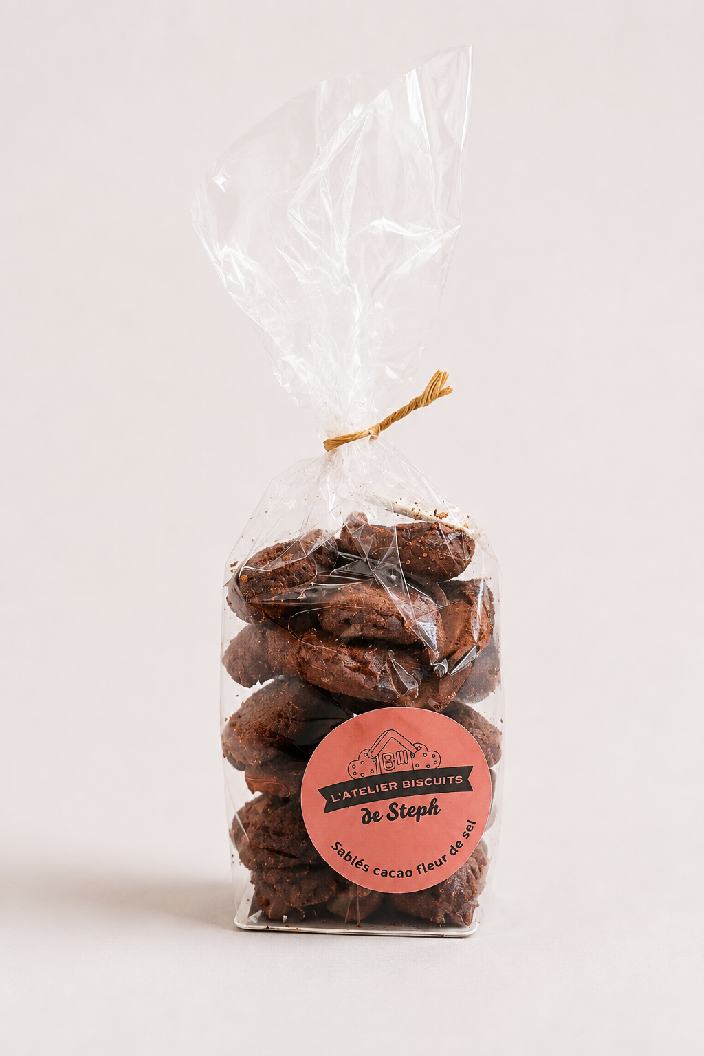 Sachet de sablés cacao fleur de sel sans œuf